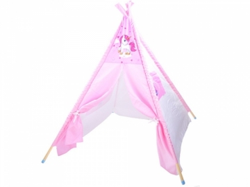 Palapinė Tent with a pink unicorn wigwam Tipi ZA3555 Bērnu rotaļu laukumi, šūpoles