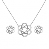 Papuošalų komplektas Praqia Beautiful silver jewelry set N5185_NA5186_RH (chain, pendant, earrings) Papuošalų komplektai