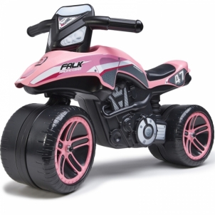 Paspiriamas motociklas Falk Racing, rožinis Stumjamās un pedāļu mašīnas