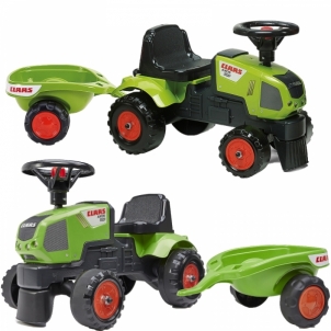 Paspiriamas traktorius su priekaba - Baby Claas Axos 310, žalias Minamos ir paspiriamos mašinėlės