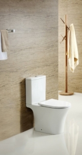 Acting toilet Swiss Aqua Technologies, Brevis Rimfree, with slow rectractable cover