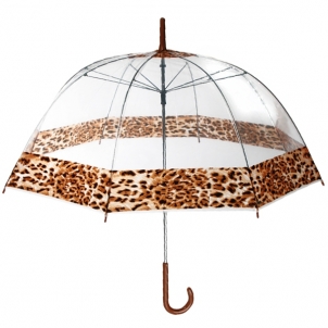 Permatomas skėtis su leopardo dėmėmis