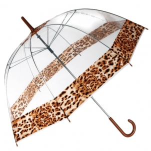 Permatomas skėtis su leopardo dėmėmis