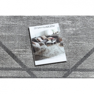 Pilkas kilimas su geometriniais raštais NOBLE | 80x150 cm 