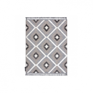 Pilkas marokietiško dizaino kilimas MAROC | 80x150 cm 