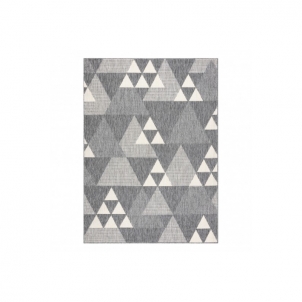 Pilkų atspalvių kilimas SPRING Trikampiai | 120x170 cm