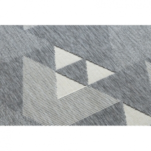Pilkų atspalvių kilimas SPRING Trikampiai | 80x150 cm