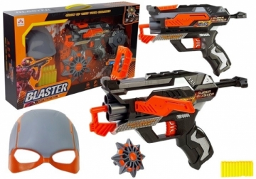 Žaislinis pistoletas su šoviniais ir priedais Blaster (oranžinis) 