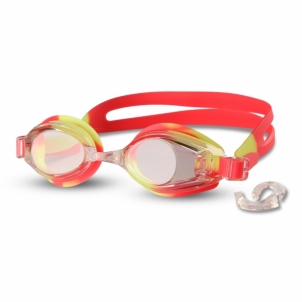 Plaukimo akiniai INDIGO G202, raudoni-geltoni Akiniai vandens sportui
