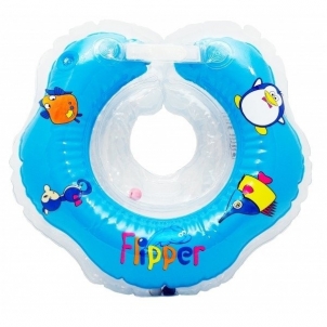 Plaukimo ratas kūdikiams ant kaklo Flipper mėlynas