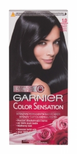 Plaukų dažai Garnier Color Sensation 1,0 Ultra Onyx Black Hair Color 40ml Plaukų dažai