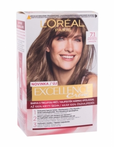 Plaukų dažai L´Oréal Paris Excellence 7,1 Natural Ash Blonde Creme Triple Protection Hair Color 48ml Matu krāsas