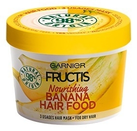 Plaukų kaukė Garnier Nourishing Hair Mask Fructis (Banana Hair Food) 390 ml Kaukės plaukams