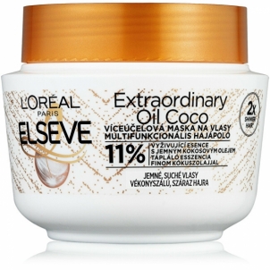 Plaukų kaukė Loreal Paris Hair mask with coconut oil for normal to dry, Elseve hair Elseve Extraordinary Oil 300 ml