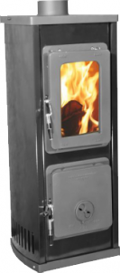 Plieninė krosnelė Thorma Verona b Top, juodos spalvos, su ortakių pajungimu Fireplace, sauna stoves