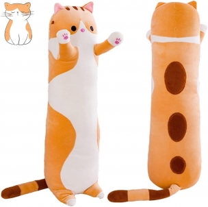 Pliušinis pailgas žaislas/pagalvėlė 70 cm, oranžinė katytė
