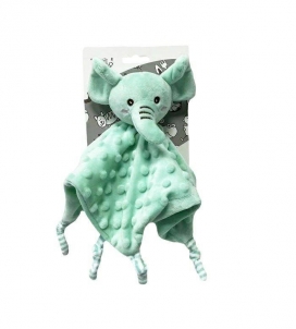 Pliušinis paklotėlis 25 cm, žalias drambliukas Minkšti žaislai