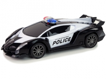 Policijos R/C nuotoliniu būdu valdomas lenktyninis automobilis, juodas