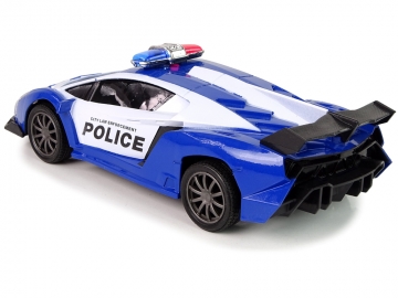 Policijos R/C nuotoliniu būdu valdomas lenktyninis automobilis, mėlynas