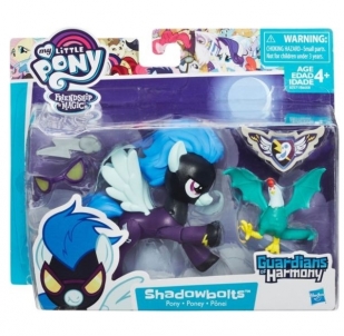 Ponis B6008 / B7571 MY LITTLE PONY GUARDIANS OF HARMONY SHADOWBOLTS PONY AND COCKATRICE FIGURES
