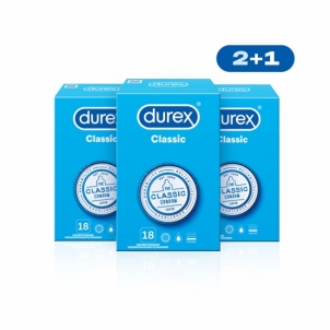 Prezervatyvai Durex Classic 2 + 1 Prezervatyvai