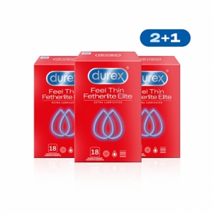 Prezervatyvai Durex Feel Thin Extra Lubricated 2 + 1 Condoms