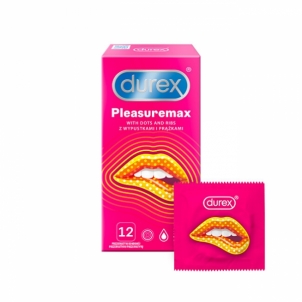 Prezervatyvai Durex Kondomy Pleasure Max 12 ks Prezervatyvai