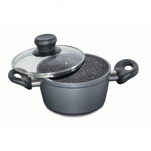 Puodas Stoneline Cooking pot 7451 1.5 L, die-cast aluminium, Grey, Lid included Puodai