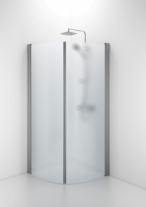 Semicircural shower Ifö Space SBNF 80 Silver, matinis glass Shower enclosures