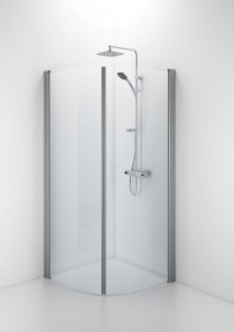 Semicircural shower Ifö Space SBNK 80 Silver, clear glass Shower enclosures