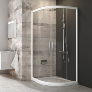 Semicircural shower Ravak Blix, BLCP4-90, white+glass Transparent Shower enclosures