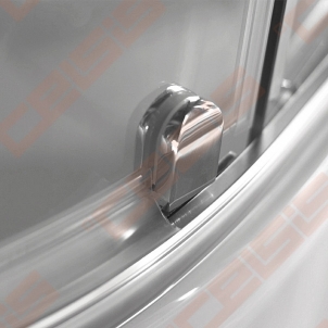 Pusapvalė dušo kabina SANIPRO AUSTIN 90x90 su sidabro spalvos profiliu ir dekoruotu stiklu