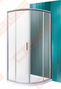 Semicircural shower SANIPRO HGR2/800 su dviejų elementų slankiojančiomis durimis bei brilliant spalvos profiliu ir clear glass