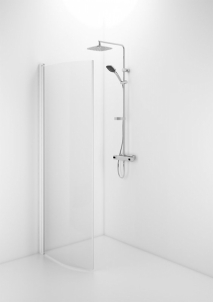 Pusapvalė dušo sienelė Ifö Space SBVK 800 White, skaidrus stiklas su rankenos profiliu 