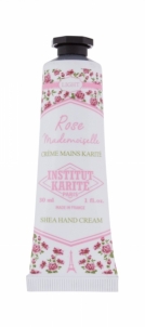 Rankų kremas Institut Karite Light Hand Cream Rose Mademoiselle Hand Cream 30ml Rankų priežiūros priemonės