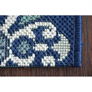Raštuotas mėlynas sizalio kilimas COLOR Gėlės | 80x150 cm 