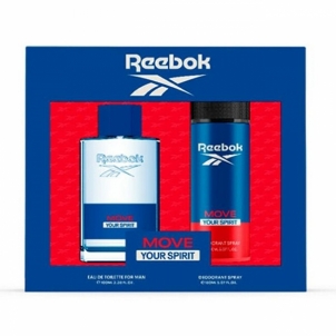 Rinkinys: tualetinis vanduuo Reebok Move Your Spirit - EDT 100 ml + purškiamas dezodorantas 150 ml Kvepalų ir kosmetikos rinkiniai