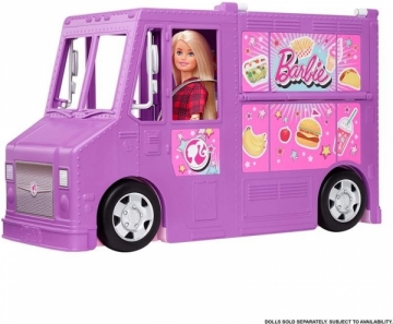 Rinkinys GMW07 Barbie®Food Truck with Multiple Play Areas & 30+ Realistic Play Pieces