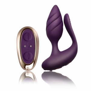 Rocks-Off - COCKTAIL DUAL MOTORED COUPLES TOY BURGUNDY Double penetration