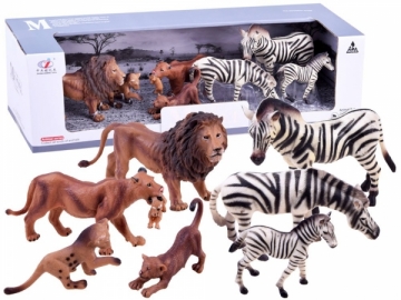 Safari gyvūnų figūrėlių rinkinys, liūtai-zebrai Gyvūnų figūrėlės