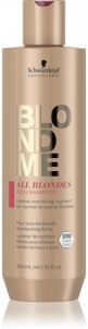 Šampūnas Schwarzkopf Professional Shampoo for normal and strong blonde hair BLONDME All Blonde s (Rich Shampoo) - 300 ml Šampūnai plaukams