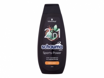 Šampūnas Schwarzkopf Schauma Men Sports Power 2In1 Shampoo Shampoo 400ml Šampūnai plaukams