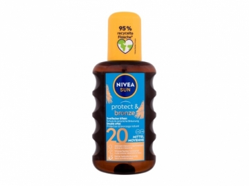 Nivea Sun Protect & Bronze Oil Spray SPF20 Cosmetic 200ml Sauļošanās krēmi