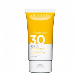 Saulės kremas Clarins Tělo above the oil gel SPF 30 (Invisible Sun Care Gel-to-Oil) 150 ml Sun creams