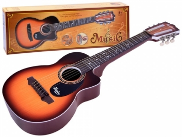 Šešių stygų vaikiška gitara, ruda Музыкальные игрушки