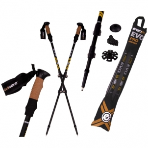 Šiaurietiškojo ėjimo lazdos su dėklu - Enero Pro, juodos matinės Nordic walking sticks