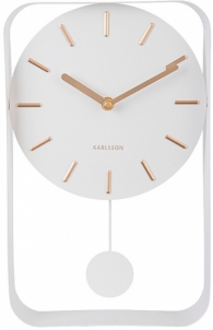 Sieninis laikrodis Karlsson Wall pendulum clock KA5796WH Interjera pulksteņi, meteoroloģiskās stacijas