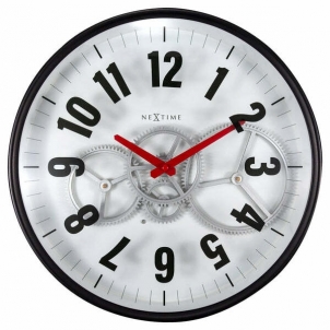Sieninis laikrodis Nextime Modern Gear Clock 3259WI Interjera pulksteņi, meteoroloģiskās stacijas