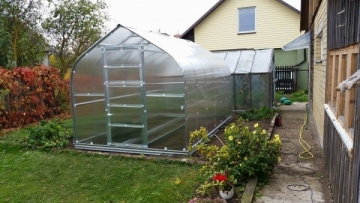 Greenhouse Standart KLASIKA 15 with substructure, 2,5x6 (15 m2) su 4 mm.polikarbonato danga