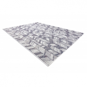 Sizalio kilimas su mėlynais raštais SION Chevron | 80x150 cm